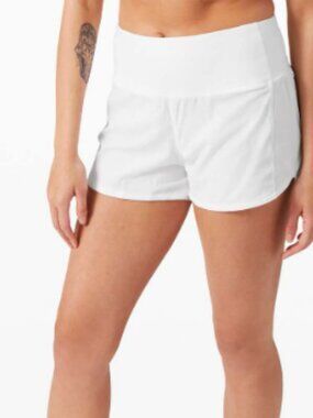 Lululemon Speed Up Short Long High-Rise *4" White